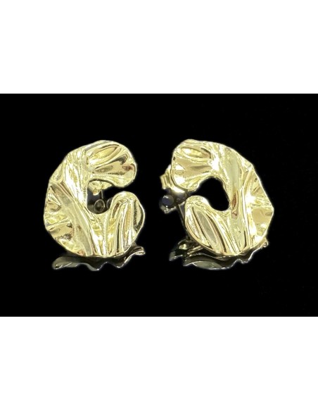 9-1-246660-1-Pendientes forma C de plata de ley 925 baño oro 18K