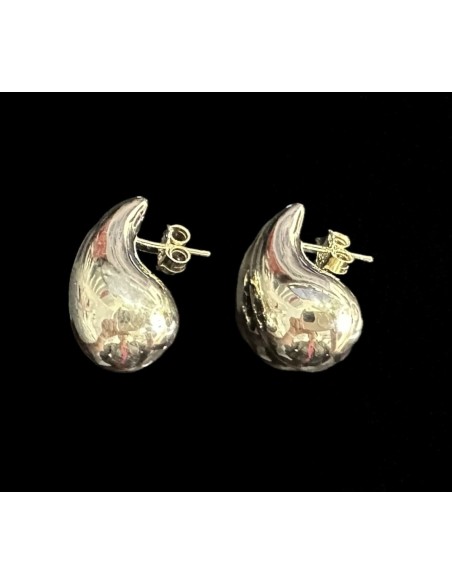 9-1-246670-2-Pendientes forma gota pequeña de plata de ley 925 baño oro 18K