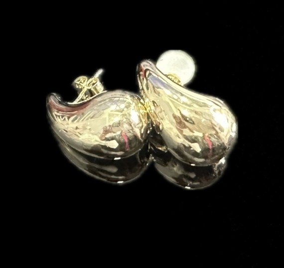 9-1-246672-3-Pendientes forma gota grande de plata de ley 925 baño oro 18K, 1,45 cm