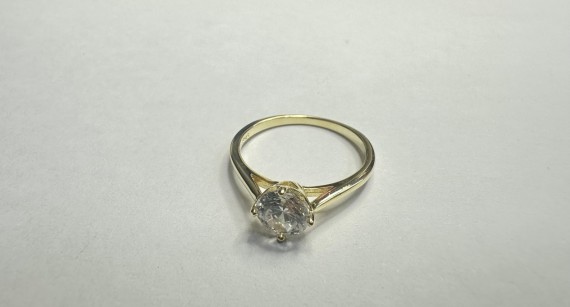 9-1-271770-1-Anillo tipo solitario de plata de ley 925 baño oro 18K