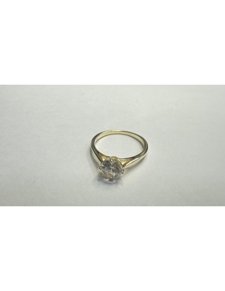9-1-271770-1-Anillo tipo solitario de plata de ley 925 baño oro 18K