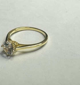 9-1-271770-1-Anillo tipo solitario de plata de ley 925 baño oro 18K 2