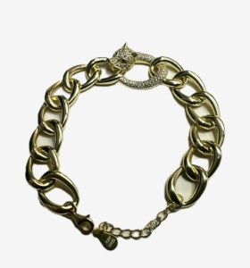 9-1-271852-1-Pulsera eslabones pantera circonitas de plata de ley 925 , baño oro 18K