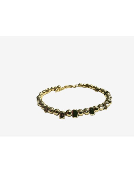 9-1-271877-1-Pulsera bolitas de plata de ley 925 , baño oro 18K