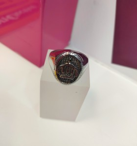 9-9-75616-1-Anillo acero plateado con simbolo de corona T25