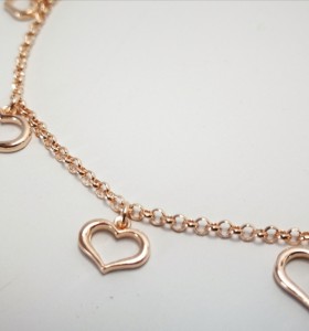 9-1-186795-2-Pulsera eslabones Corazones EBR 19312 Rosa plata