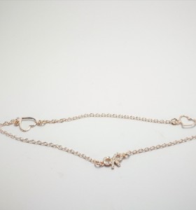 9-1-186811-1-Pulsera eslabones Corazones y Lazo piedras EBR 10111 Rosa 2