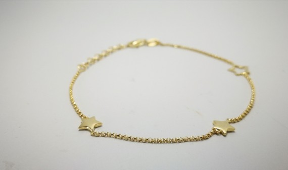 9-1-186942-1-Pulsera estrellas dorada EBR10314 Rodio