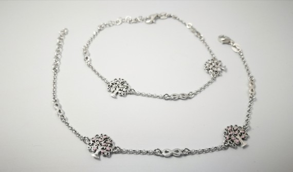 9-1-186964-1-Pulsera arbolito corazones blanco y lila EBR17436 Rodio