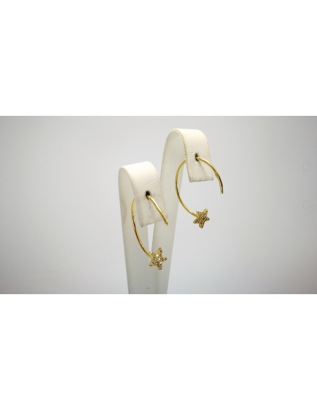 9-1-187095-2-Pendientes aro con luna piedras D 2 cm de Rodio