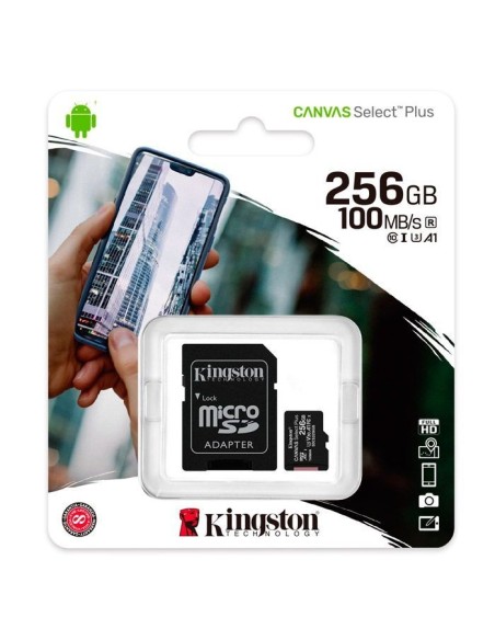 9-9-66658-1-Tarjeta de memoria Micro SD Kingston CANVAS Select Plus 256GB CL10 UHS-i Adaptador