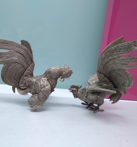 9-9-51875-1-Adorno Pareja Gallos De Pelea Bronce