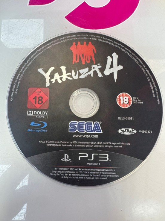 9-9-68305-1-Videojuego PS3 Yakuza 4 (sin caratula)