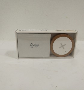 9-2-94733-1-NORDMÄRKE Cargador inalámbrico, blanco, corcho Nuevo