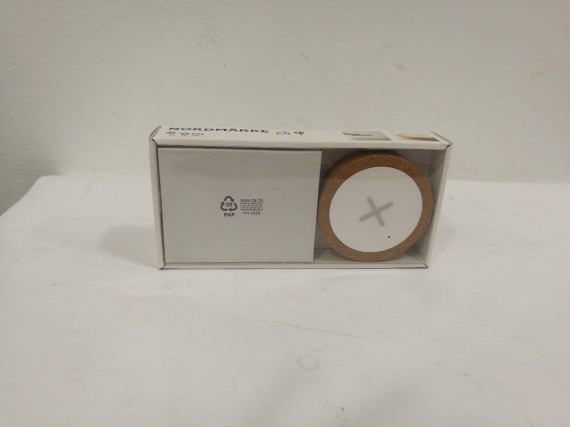 9-2-94738-1-NORDMÄRKE Cargador inalámbrico, blanco, corcho Nuevo