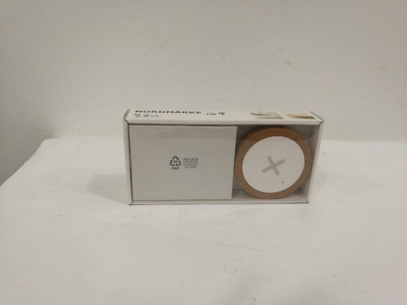 9-2-94739-1-NORDMÄRKE Cargador inalámbrico, blanco, corcho Nuevo