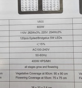 8-8-70460-7-Electricidad Lámpara Led ViparSpectra V600 (Sin Uso) 2