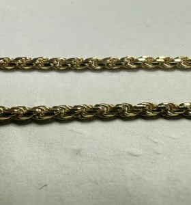 7-1-271900-1-Cadena cordón salomonico de plata de ley 925 con baño de oro 18K , L 50cm, A 2,3mm 2