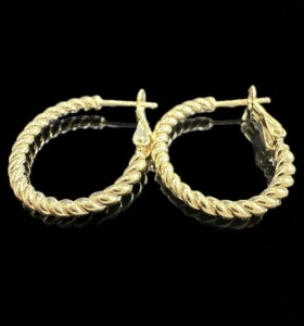 7-1-246598-1-Pendientes tipo aro galloneado de plata de ley 925 baño oro 18K, 2,5 cm