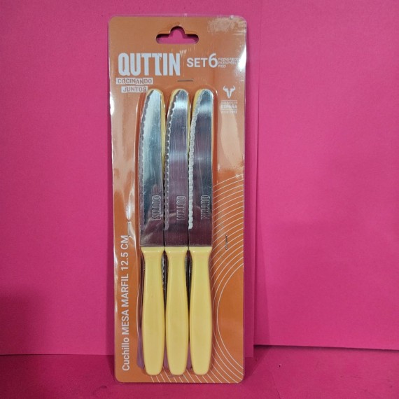 8-8-73587-1-Set Cuchillos Cocina QUTTIN Set 6 Cuchillos De Mes 12.5cm (NUEVO)