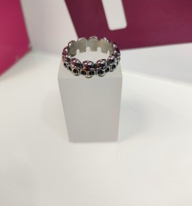 7-9-75493-1-Anillo acero plateado linea de calaveras T27
