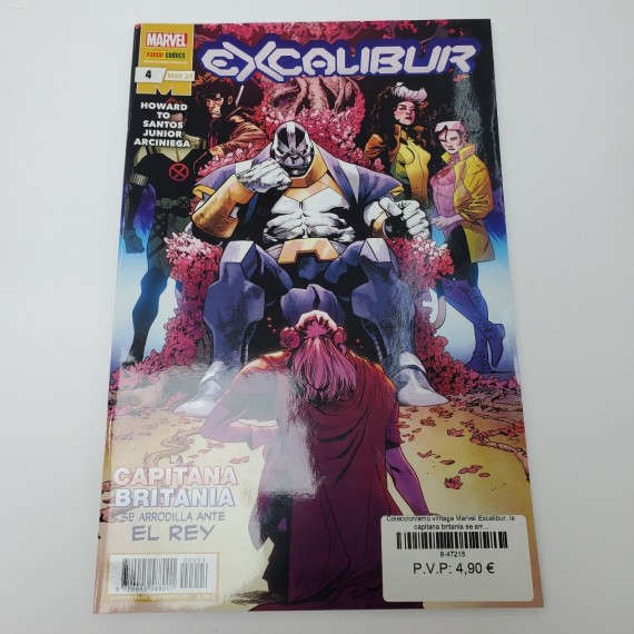 8-9-47215-1-Coleccionismo vintage Marvel Excalibur, la capitana britania se arrodilla ante el rey