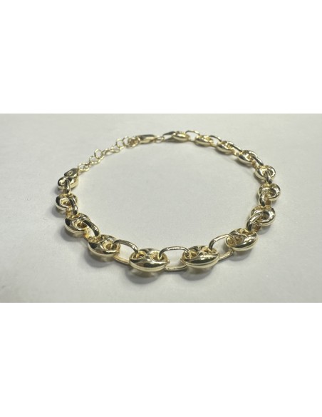 7-1-271860-1-Pulsera eslabones pailebote de plata de ley 925 , baño oro 18K