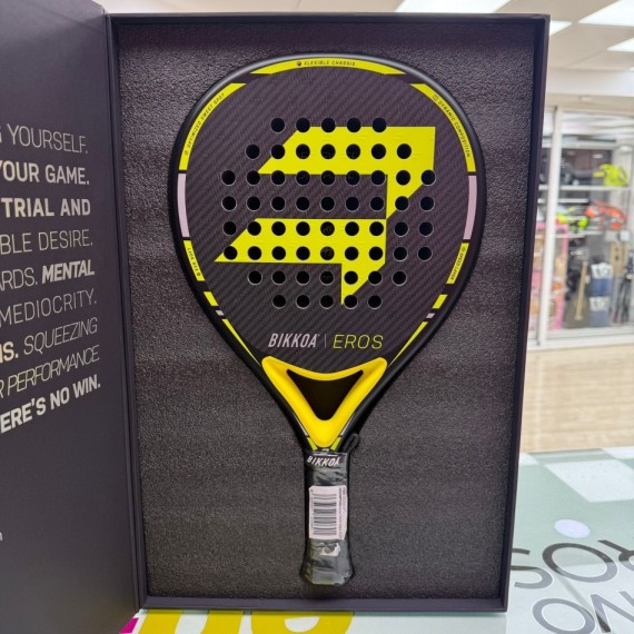 8-8-76904-4-Pala de pádel bikkoa Eros Amarillo fluorescente (Nueva)