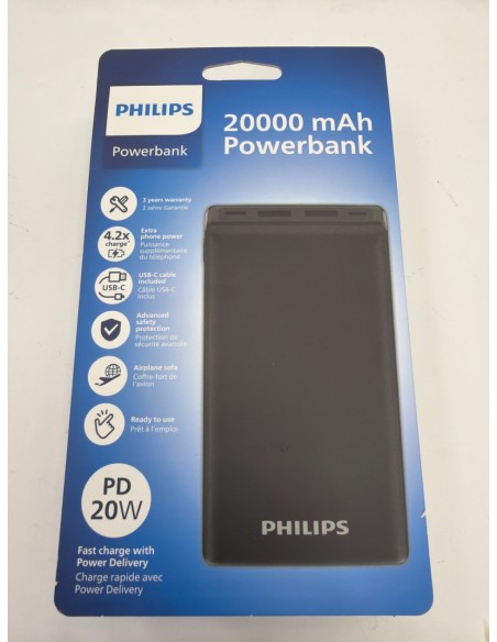 1-1-273647-2-Bateria Portatil Philips Powerbank 20000mAh (Nuevo)