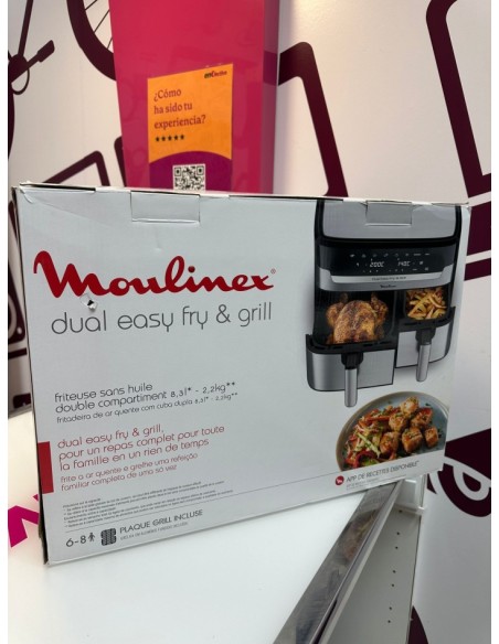 9-9-78037-5-Freidora De Aire Moulinex Dual Easy Fry Grill 8.3 L (sin Uso)