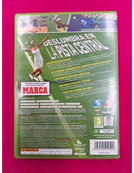 6-6-169487-2-Videojuego Xbox 360 TOPSPIN 4