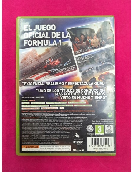 6-6-169483-2-Videojuego Xbox 360 F1 2010