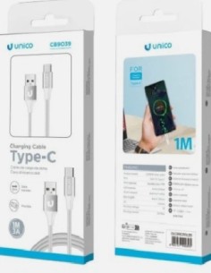 1-1-274701-1-CABLE USB A TIPO C 3A 1M PLATA 