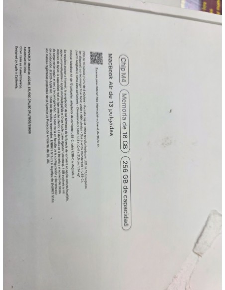 1-1-272549-6-Ordenador portátil Apple Macbook Air M4 2025 16ram 256Gb
