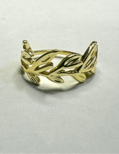 8-1-271777-1-Anillo con hojas de plata de ley 925 baño oro 18K