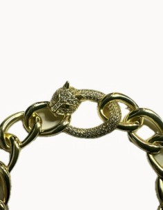 8-1-271855-1-Pulsera eslabones pantera circonitas de plata de ley 925 , baño oro 18K 2