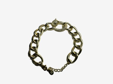 8-1-271855-3-Pulsera eslabones pantera circonitas de plata de ley 925 , baño oro 18K