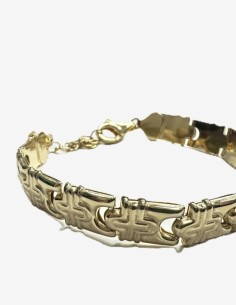 8-1-271871-2-Pulsera semirrígida grabada de plata de ley 925 , baño oro 18K 2
