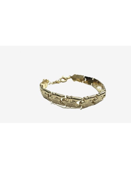 8-1-271871-3-Pulsera semirrígida grabada de plata de ley 925 , baño oro 18K