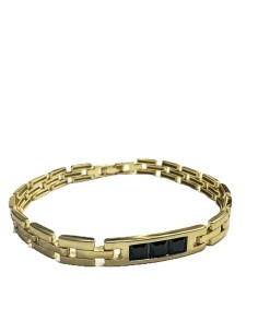 8-1-271875-2-Pulsera semirrígida piedras negras de plata de ley 925 , baño oro 18K 2