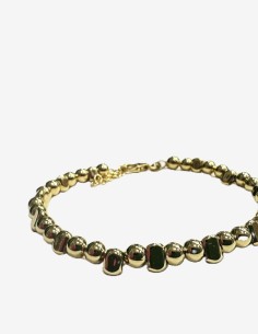 8-1-271876-1-Pulsera bolitas de plata de ley 925 , baño oro 18K