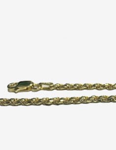 8-1-271887-1-Cadena cordón salomonico de plata de ley 925 con baño de oro 18K , L 50cm, A 1,9mm