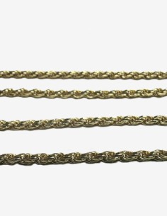 8-1-271899-1-Cadena cordón salomonico de plata de ley 925 con baño de oro 18K , L 55cm, A 1,9mm