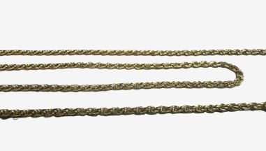 8-1-271899-1-Cadena cordón salomonico de plata de ley 925 con baño de oro 18K , L 55cm, A 1,9mm