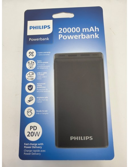 1-1-273645-2-Bateria Portatil Philips Powerbank 20000mAh (Nuevo)