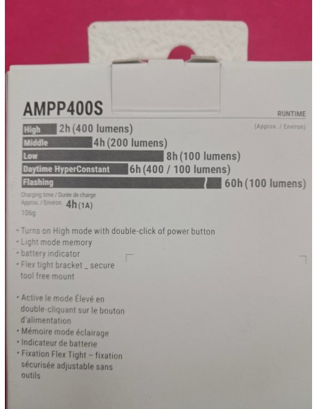 6-6-170677-3-Iluminacion Bicicleta Cateye AMP 400S Sin Uso