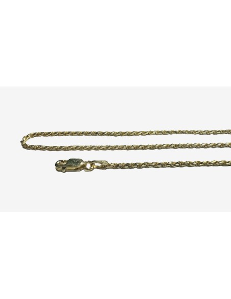 6-1-271893-1-Cadena cordón salomonico de plata de ley 925 con baño de oro 18K , L 50cm, A 2,3mm