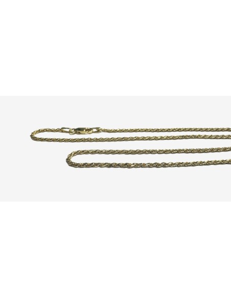 6-1-271893-2-Cadena cordón salomonico de plata de ley 925 con baño de oro 18K , L 50cm, A 2,3mm