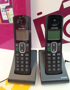 9-9-79835-1-Teléfono Fijo Inalámbrico Alcatel Duo F685 Duo