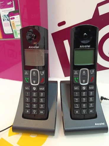9-9-79835-1-Teléfono Fijo Inalámbrico Alcatel Duo F685 Duo
